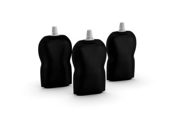 Enerji reçeli paketi, boş folyo poşeti içecek veya yiyecek için 3D görüntüleme.