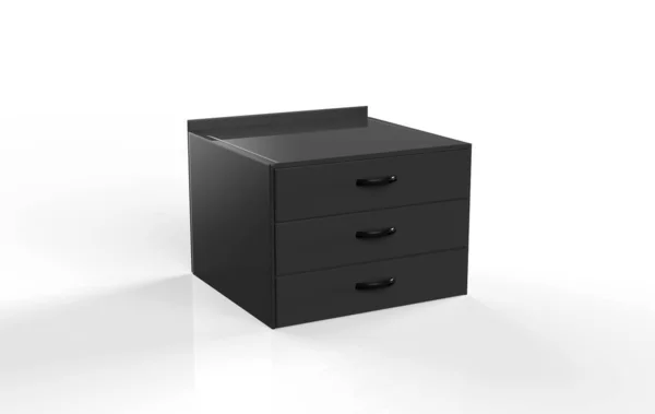 Office Shelf Drawer Isolated White Background Illustration — Stock Photo, Image