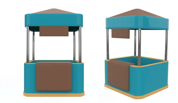 food Trolley Cart on a white background. 3d Rendering