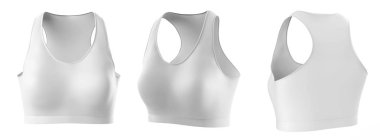 Beyaz arka planda izole edilmiş kadın spor sutyeni. 3d illüstrasyon