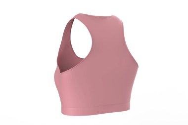 Beyaz arka planda izole edilmiş kadın spor sutyeni. 3d illüstrasyon