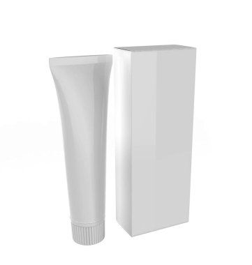 Cosmetic Tube Set.Cosmetic, Cream, Tooth Paste, Glue White Plastic Tubes for Packaging Realistic. 3d Illustration