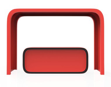 Beyaz arka plandaki boş ışık kutusu. Tasarım için boş alana sahip ışıklı ışık kutusu ekranı. Boş reklam panosu veya ekran. 3d illüstrasyon