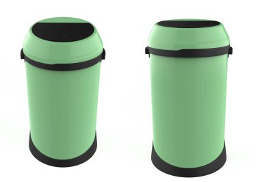 Touch Bin isolated on white background. 3d illustration 