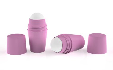  Beyaz arka planda rulo deodorantlar. 3d illüstrasyon