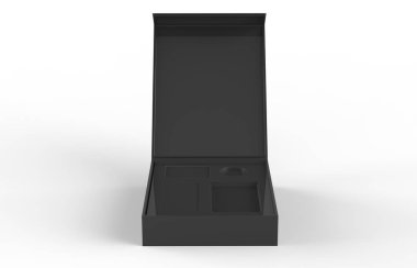 İzole edilmiş arkaplanda boş paket kutuları. 3d illüstrasyon