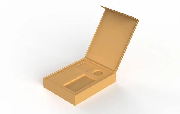 Blank Packaging Boxes Isolated Background Illustration — Stock Photo, Image