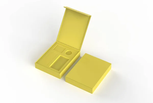 隔離された背景に空白のパッケージボックス 3Dイラスト — ストック写真