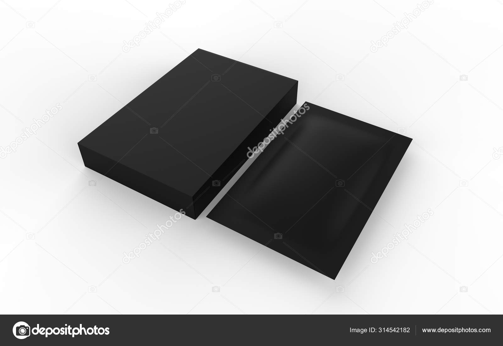 Download Kraft Paper Box Matte Sachet Mock White Background Illustration Stock Photo Image By C Designkida 314542182