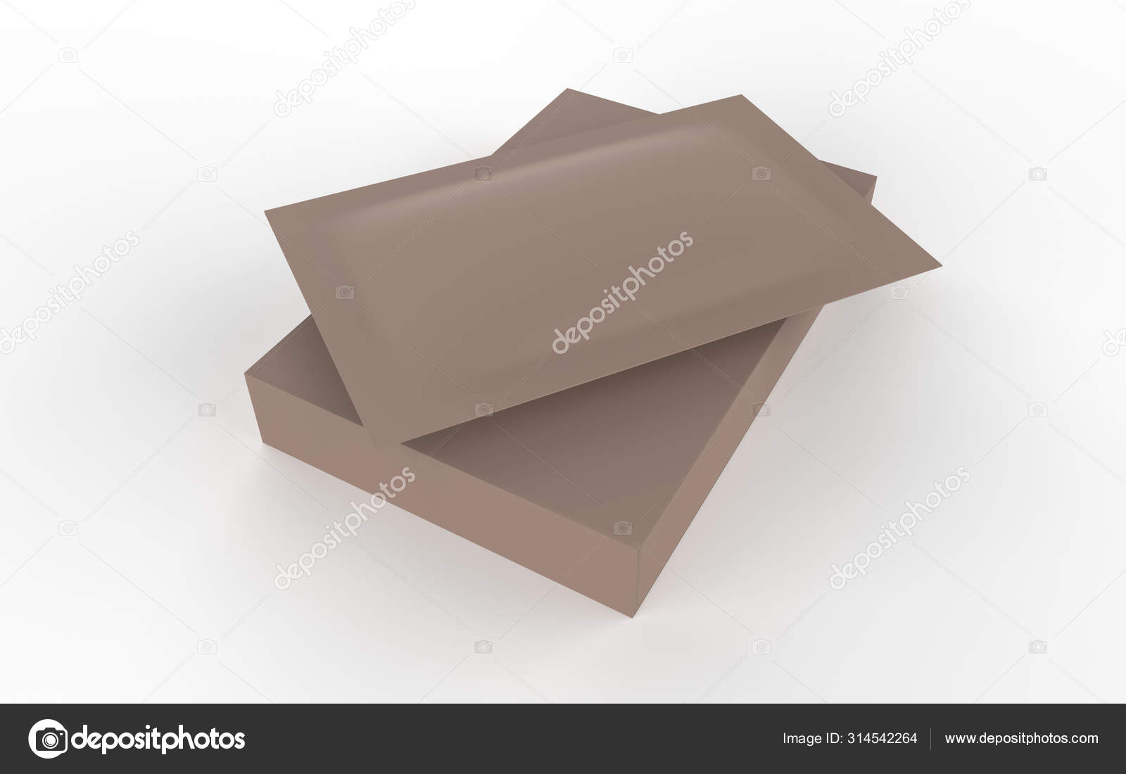 Download Kraft Paper Box Matte Sachet Mock White Background Illustration Stock Photo Image By C Designkida 314542264