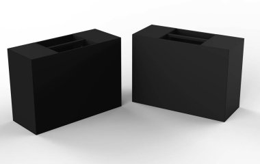 Karton Fast Food Box, Öğle yemeği için paket, Çin yemeği. Beyaz Arkaplanda İzole Edildi. 