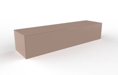 Çay poşeti boş kağıt kutu, dikdörtgen çay poşetleriyle dolu karton kutu. Gıda ürünleri reklamları şablon oluşturur. 3d illüstrasyon