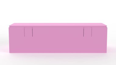 Çay poşeti boş kağıt kutu, dikdörtgen çay poşetleriyle dolu karton kutu. Gıda ürünleri reklamları şablon oluşturur. 3d illüstrasyon