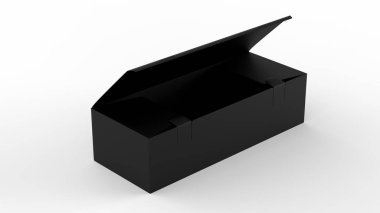 Çay poşeti boş kağıt kutu, dikdörtgen çay poşetleriyle dolu karton kutu. Gıda ürünleri reklamları şablon oluşturur. 3d illüstrasyon