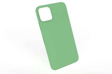 İzole edilmiş beyaz arka planda iPhone 11 veya iphone max pro Phone davası. Montaj ya da tasarımın için mobil kapak. 3d illüstrasyon