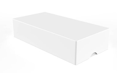 Mock Up Orijinal Kutusu, Şeker İçin Paketleme Tasarımı, Çalışma yolları olan beyaz bir arka planda izole edilmiş atıştırmalık. 3d illüstrasyon