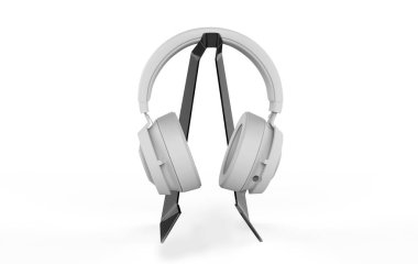 Kulaklıklar beyaz arka planda. 3d illüstrasyon