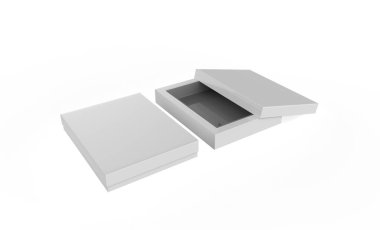 Modern şekerler kutuyu siyah açıp kapatıyorlar. 3d illüstrasyon