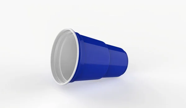 プラスチック製のパーティーカップセット白地に隔離されてる3Dイラスト — ストック写真