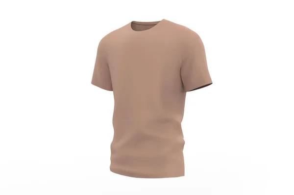 Rond Hemd Met Kraag Model Template Geïsoleerd Wit Effen Shirt — Stockfoto