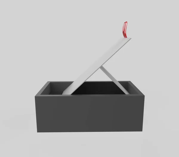 Realistische Verpakking Karton Sliding Box Witte Achtergrond Voor Kleine Items — Stockfoto