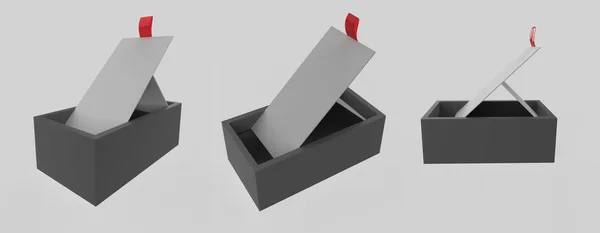Realistische Package Cardboard Sliding Box Auf Weißem Hintergrund Für Kleinteile — Stockfoto