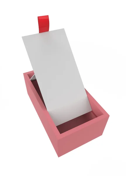 Realistische Verpakking Karton Sliding Box Witte Achtergrond Voor Kleine Items — Stockfoto