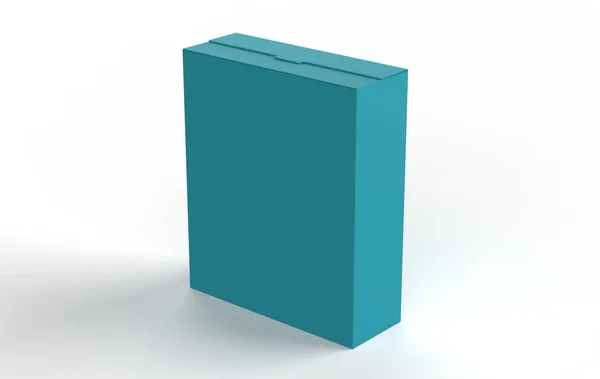现实的空白纸板包装盒在白色背景下被孤立起来 可用于医药 化妆品等 3D说明 — 图库照片