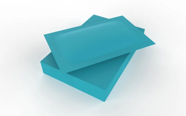 卡夫纸盒与马特Sachet模型在白色的背景 3D说明 — 图库照片