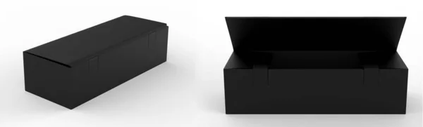 茶叶包装空白纸盒 纸盒装长方形茶袋 食品广告模仿模板 3D说明 — 图库照片