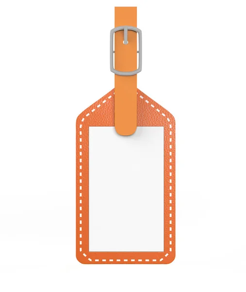 leather luggage identification label tag. 3d illustration