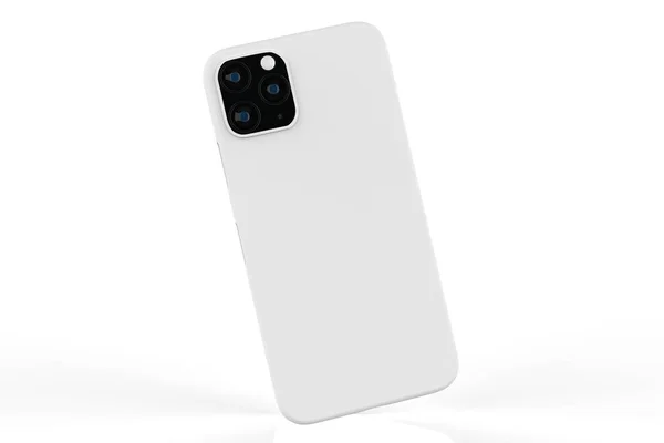 İzole edilmiş beyaz arka planda iPhone 11 veya iphone max pro Phone davası. Montaj ya da tasarımın için mobil kapak. 3d illüstrasyon