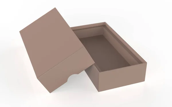 模拟原装盒 糖果包装设计 在白色背景下与工作路径隔离的小吃 3D说明 — 图库照片