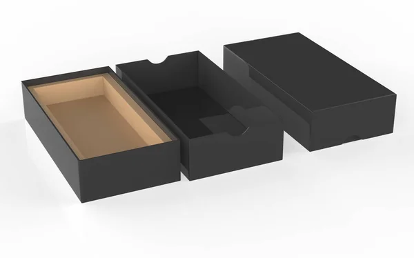 模拟原装盒 糖果包装设计 在白色背景下与工作路径隔离的小吃 3D说明 — 图库照片
