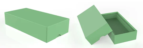 Mock Original Box Förpackning Design För Godis Mellanmål Isolerad Vit — Stockfoto