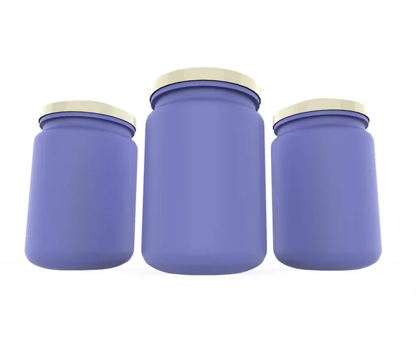 Fruit Jam Jar Isolated White Background Packaging Mockup Realistic Jam — Stock Photo, Image