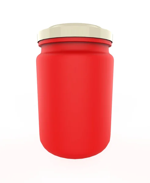 Fruit Jam Jar Isolated White Background Packaging Mockup Realistic Jam — Stock Photo, Image
