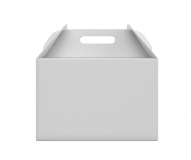 Gerçekçi paket yemek kutusu 3 boyutlu resim seti hazırlıyor. Karton taşıma paketi, ürün konteynırı, boş yiyecek kutusu. Yiyecek kutusu şablonunu kaldır.