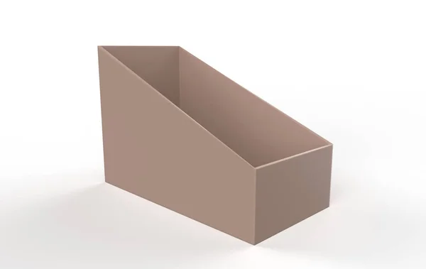Caja Vacía Mock Sobre Fondo Blanco Ilustración — Foto de Stock
