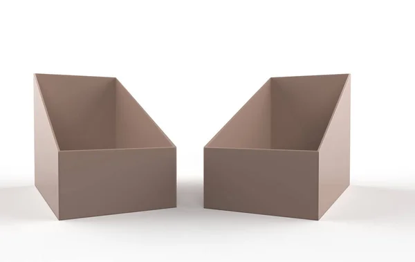 空のボックス白い背景にモック 3Dイラスト — ストック写真