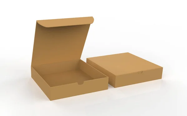 Lege Open Gesloten Kartonnen Verpakkingen Voor Branding Reclame Illustratie — Stockfoto
