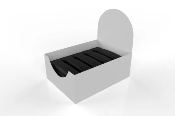 スナックバーの表示ボックスのモックアップ 3Dイラスト — ストック写真