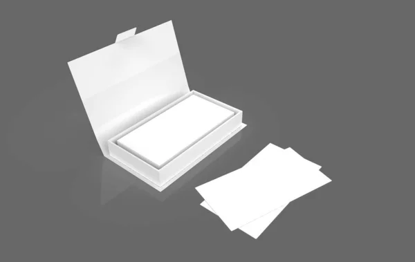 Επαφή Επαγγελματικές Κάρτες Στο Κλειστό Κουτί Από Χαρτόνι Καθαρίσει Μακιγιάρισμα — Φωτογραφία Αρχείου