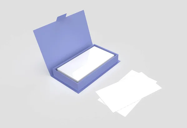 Επαφή Επαγγελματικές Κάρτες Στο Κλειστό Κουτί Από Χαρτόνι Καθαρίσει Μακιγιάρισμα — Φωτογραφία Αρχείου