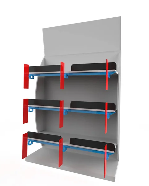 Displayständer Verkaufsständer Für Produkte Displayständer Isoliert Auf Weißem Hintergrund Illustration — Stockfoto