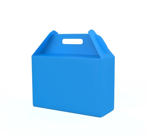 Realistic Take Away Food Box Mock Set Illustration Cardboard Carry — Stock Photo, Image