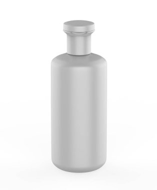Beyaz arka planda izole edilmiş kozmetik plastik şişe. Jöle, losyon, krem, şampuan, banyo köpüğü için sıvı konteynır. Güzellik ürünleri paketi. 3d illüstrasyon