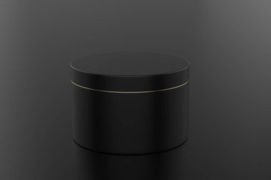 Gerçekçi kozmetik kavanozu beyaz arka planda izole edilmiş haliyle taklit edilir. 3d resimli