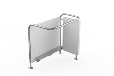 Otobüs durağındaki boş reklam panoları, 3D illüstrasyon