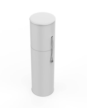 Beyaz arka planda izole edilmiş parlak alkol tüpü. 3d illüstrasyon